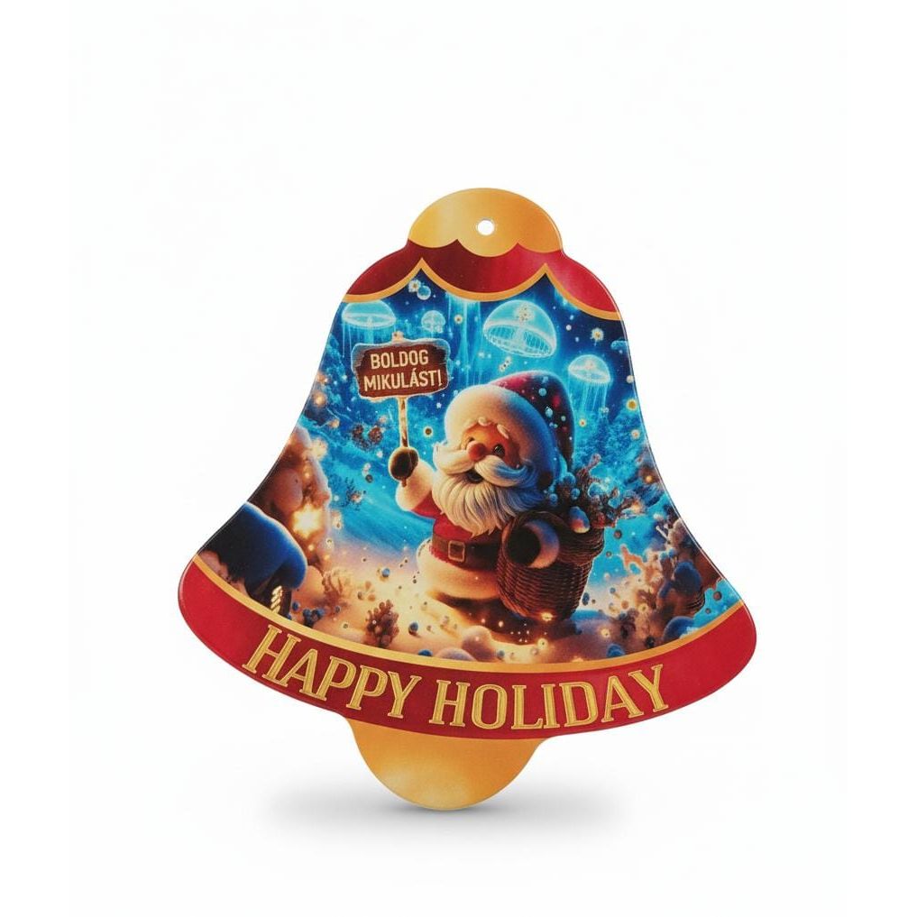 AKDC Bell - Shaped Ceramic Christmas Coaster 22 cm – Santa Illustration Holiday Coaster - Al Kabayel Discount CentreAKDC Bell - Shaped Ceramic Christmas Coaster 22 cm – Santa Illustration Holiday CoasterHome Décor AccentsAKDCAl Kabayel Discount Centre