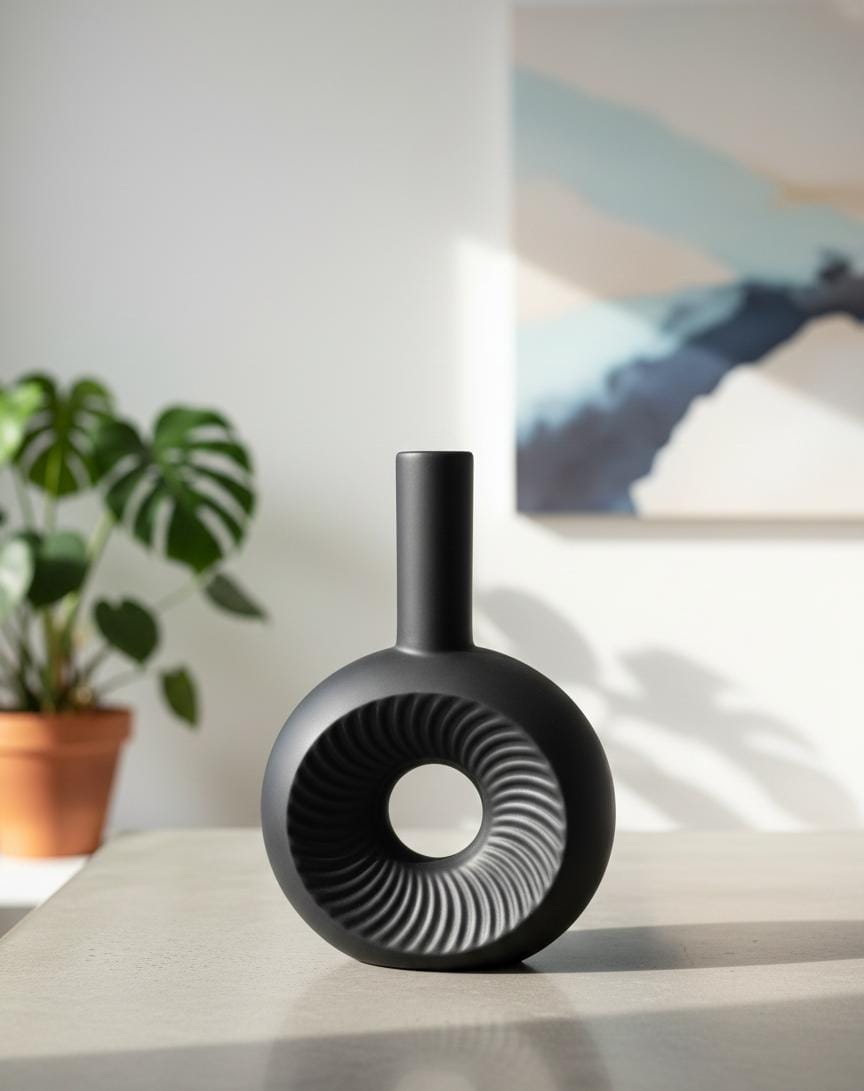 AKDC Black Ceramic Long - Neck Decorative Vase – 16×25 cm - Al Kabayel Discount CentreAKDC Black Ceramic Long - Neck Decorative Vase – 16×25 cmFlower/Plant PotsAKDCAl Kabayel Discount Centre