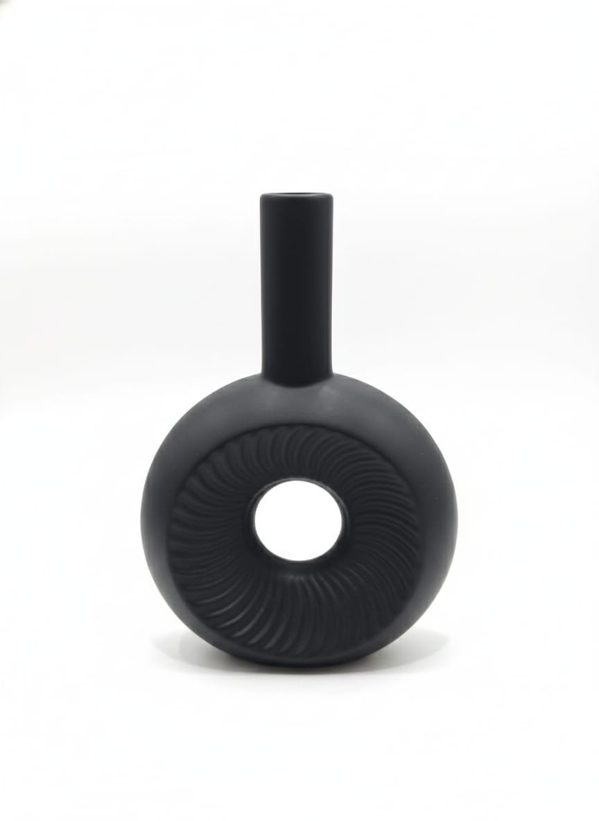 AKDC Black Ceramic Long - Neck Decorative Vase – 16×25 cm - Al Kabayel Discount CentreAKDC Black Ceramic Long - Neck Decorative Vase – 16×25 cmFlower/Plant PotsAKDCAl Kabayel Discount Centre