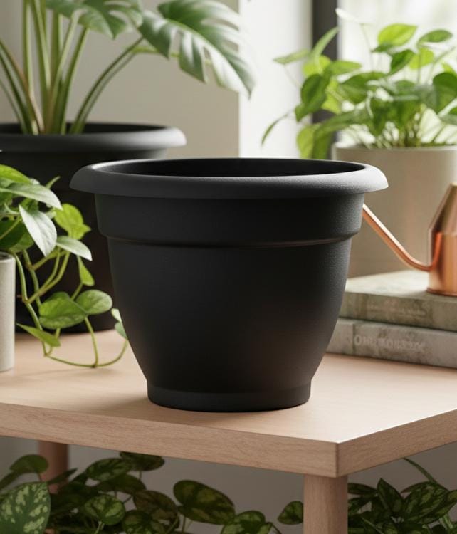 AKDC Black Large Plastic Plant Pot – Tall Premium Garden Planter – 23×27 cm - Al Kabayel Discount CentreAKDC Black Large Plastic Plant Pot – Tall Premium Garden Planter – 23×27 cmFlower/Plant PotsAKDCAl Kabayel Discount Centre
