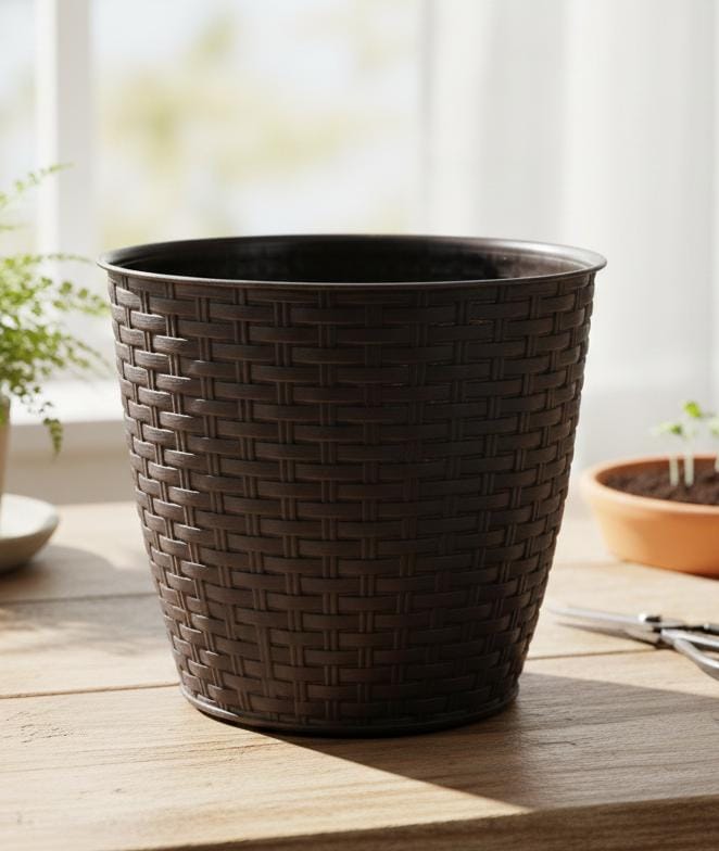 AKDC Black Round Plastic Plant Pot – Durable Indoor & Outdoor Planter – 25 cm - Al Kabayel Discount CentreAKDC Black Round Plastic Plant Pot – Durable Indoor & Outdoor Planter – 25 cmFlower/Plant PotsAKDCAl Kabayel Discount Centre
