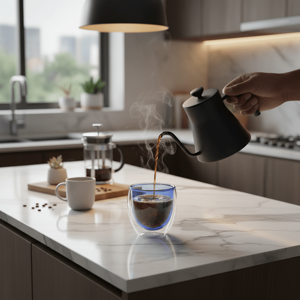 AKDC Blue Double Wall Insulated Glass Tumbler – 200 ml Stylish Heat Resistant Glass Cup for Coffee, Tea & Beverages - Al Kabayel Discount CentreAKDC Blue Double Wall Insulated Glass Tumbler – 200 ml Stylish Heat Resistant Glass Cup for Coffee, Tea & BeveragesTumblersAKDCAl Kabayel Discount Centre
