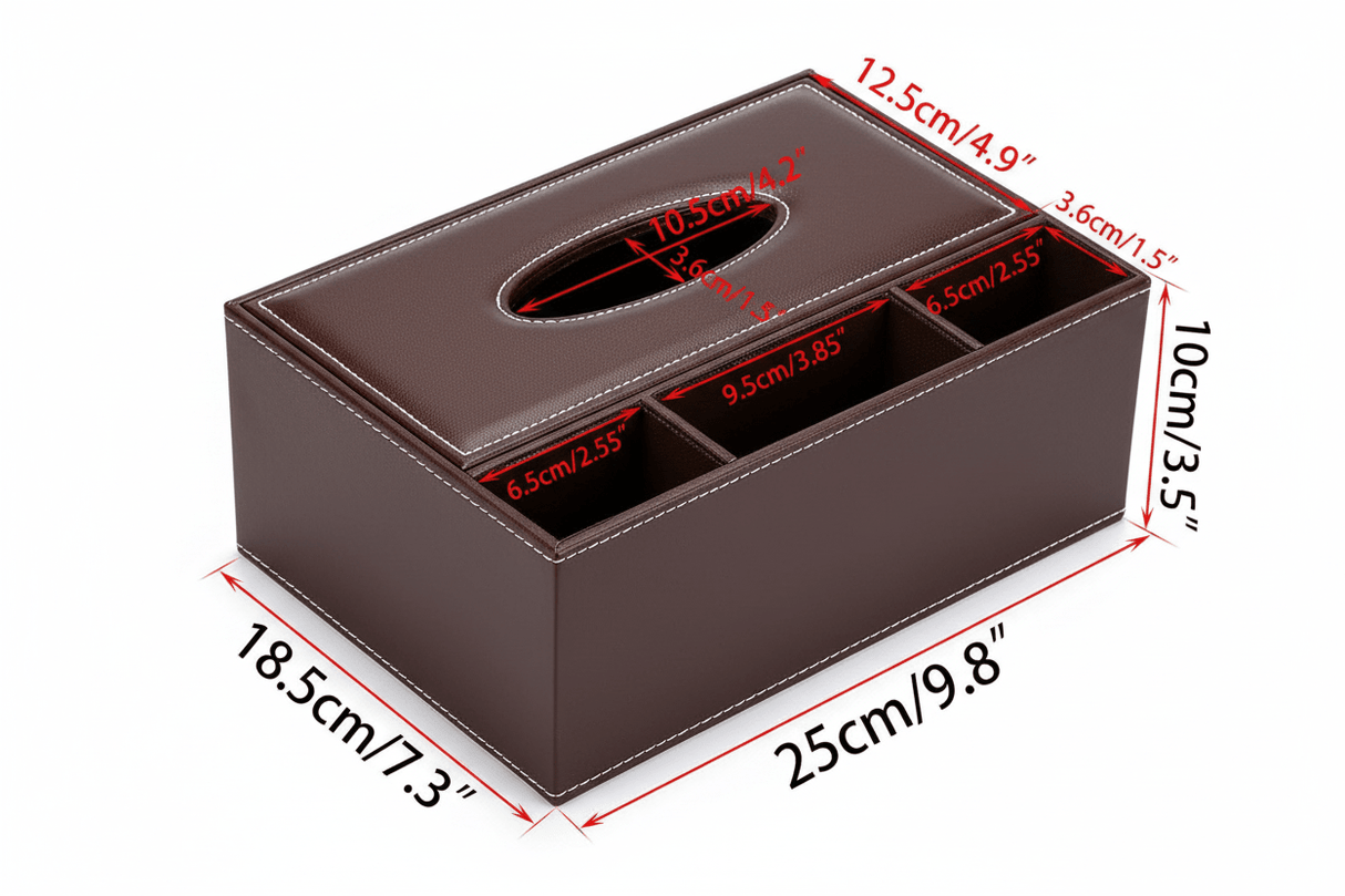 AKDC Brown PU Leather Rectangular Tissue Box with Pen Holder 25*18.5*10cm - Al Kabayel Discount CentreAKDC Brown PU Leather Rectangular Tissue Box with Pen Holder 25*18.5*10cmNapkin Holders & Tissue BoxAKDCAl Kabayel Discount Centre