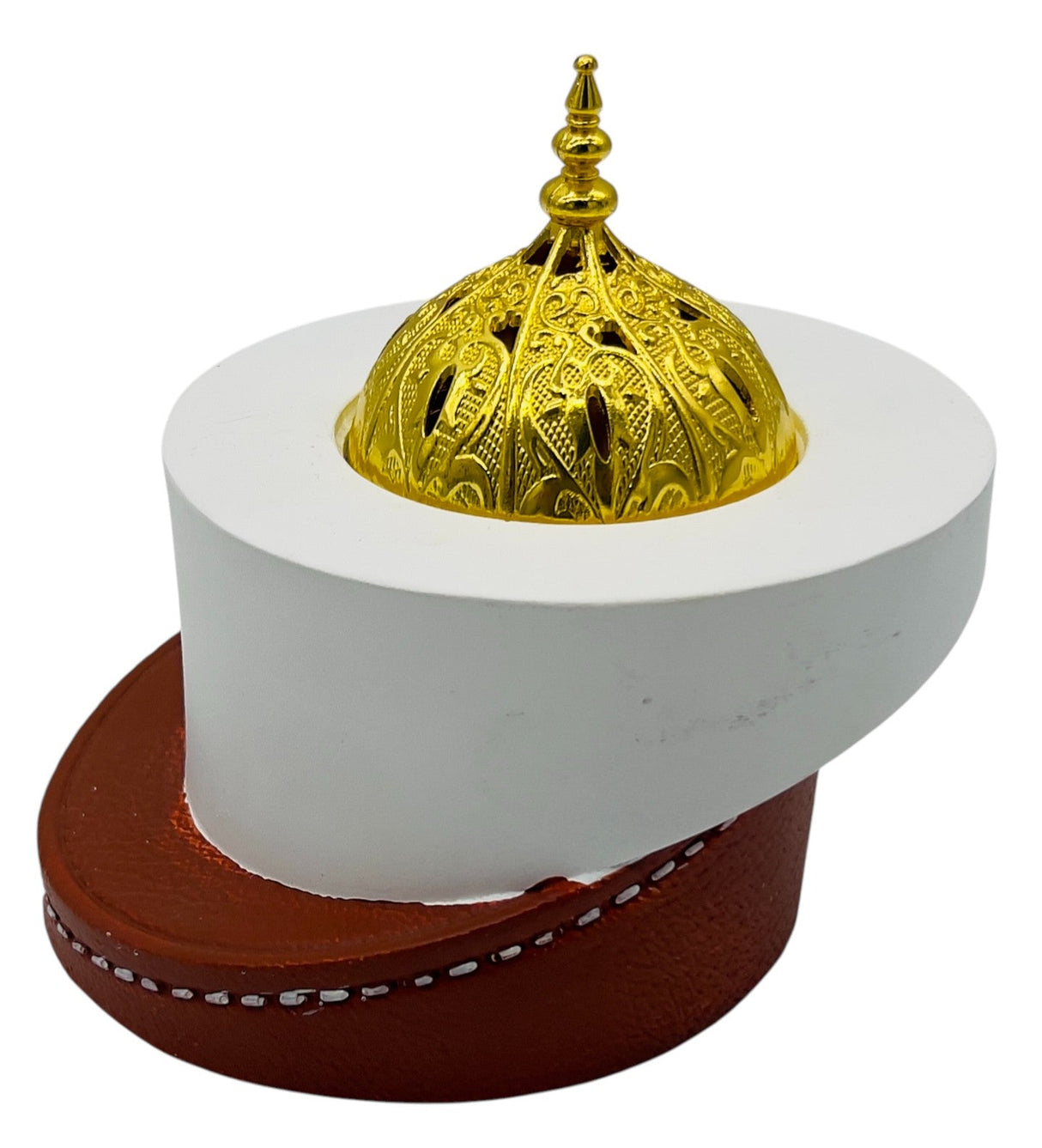 AKDC Cap Shaped Incense Burner 11cm*13cm*11.5cm, Gypsum Material, White/Dark Brown - Al Kabayel Discount CentreAKDC Cap Shaped Incense Burner 11cm*13cm*11.5cm, Gypsum Material, White/Dark BrownHome Décor AccentsAKDCAl Kabayel Discount Centre
