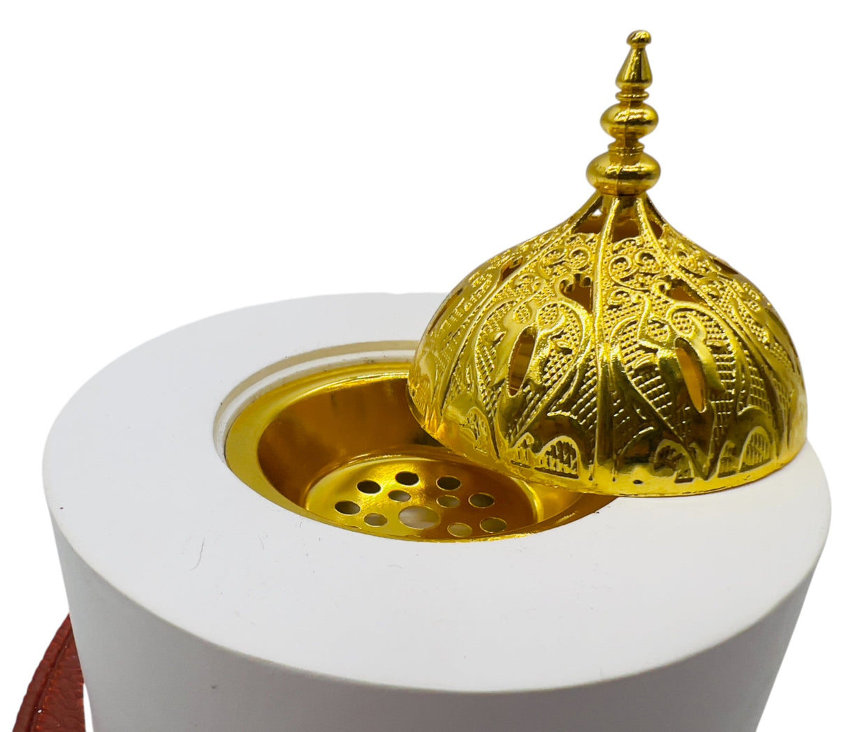 AKDC Cap Shaped Incense Burner 11cm*13cm*11.5cm, Gypsum Material, White/Dark Brown - Al Kabayel Discount CentreAKDC Cap Shaped Incense Burner 11cm*13cm*11.5cm, Gypsum Material, White/Dark BrownHome Décor AccentsAKDCAl Kabayel Discount Centre