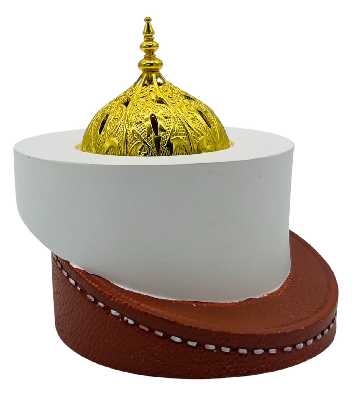 AKDC Cap Shaped Incense Burner 11cm*13cm*11.5cm, Gypsum Material, White/Dark Brown - Al Kabayel Discount CentreAKDC Cap Shaped Incense Burner 11cm*13cm*11.5cm, Gypsum Material, White/Dark BrownHome Décor AccentsAKDCAl Kabayel Discount Centre