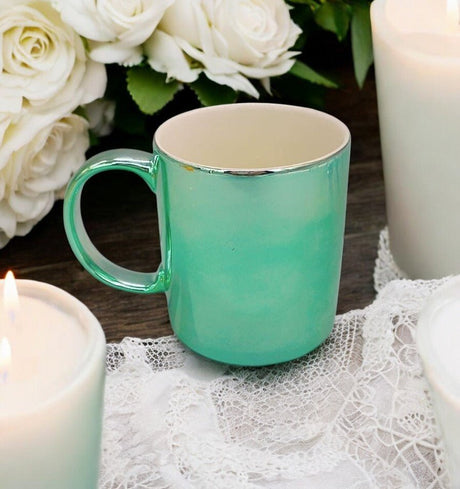 AKDC Ceramic 400ML Mug Tea Coffee Mug Light Green & White Color - Al Kabayel Discount CentreAKDC Ceramic 400ML Mug Tea Coffee Mug Light Green & White ColorMugsAKDCAl Kabayel Discount Centre