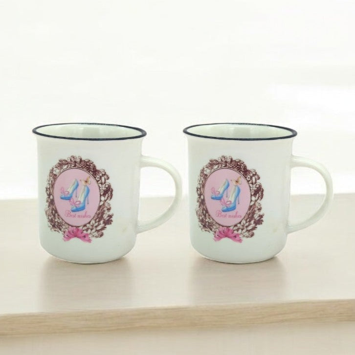AKDC Ceramic 400ML Mug Tea Coffee Mug White&black Best Wishes Gift (Pack Of 2) - Al Kabayel Discount CentreAKDC Ceramic 400ML Mug Tea Coffee Mug White&black Best Wishes Gift (Pack Of 2)MugsAKDCAl Kabayel Discount Centre