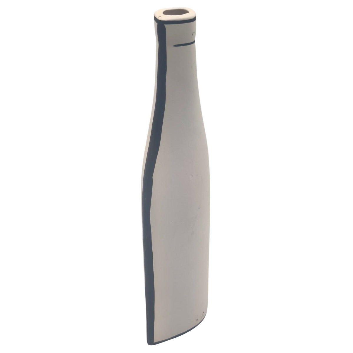 AKDC Ceramic Bottle Shaped Flower Vase 4.5cm*8.5mc*26cm, White an Blue Border - Al Kabayel Discount CentreAKDC Ceramic Bottle Shaped Flower Vase 4.5cm*8.5mc*26cm, White an Blue BorderFlower/Plant PotsAKDCAl Kabayel Discount Centre