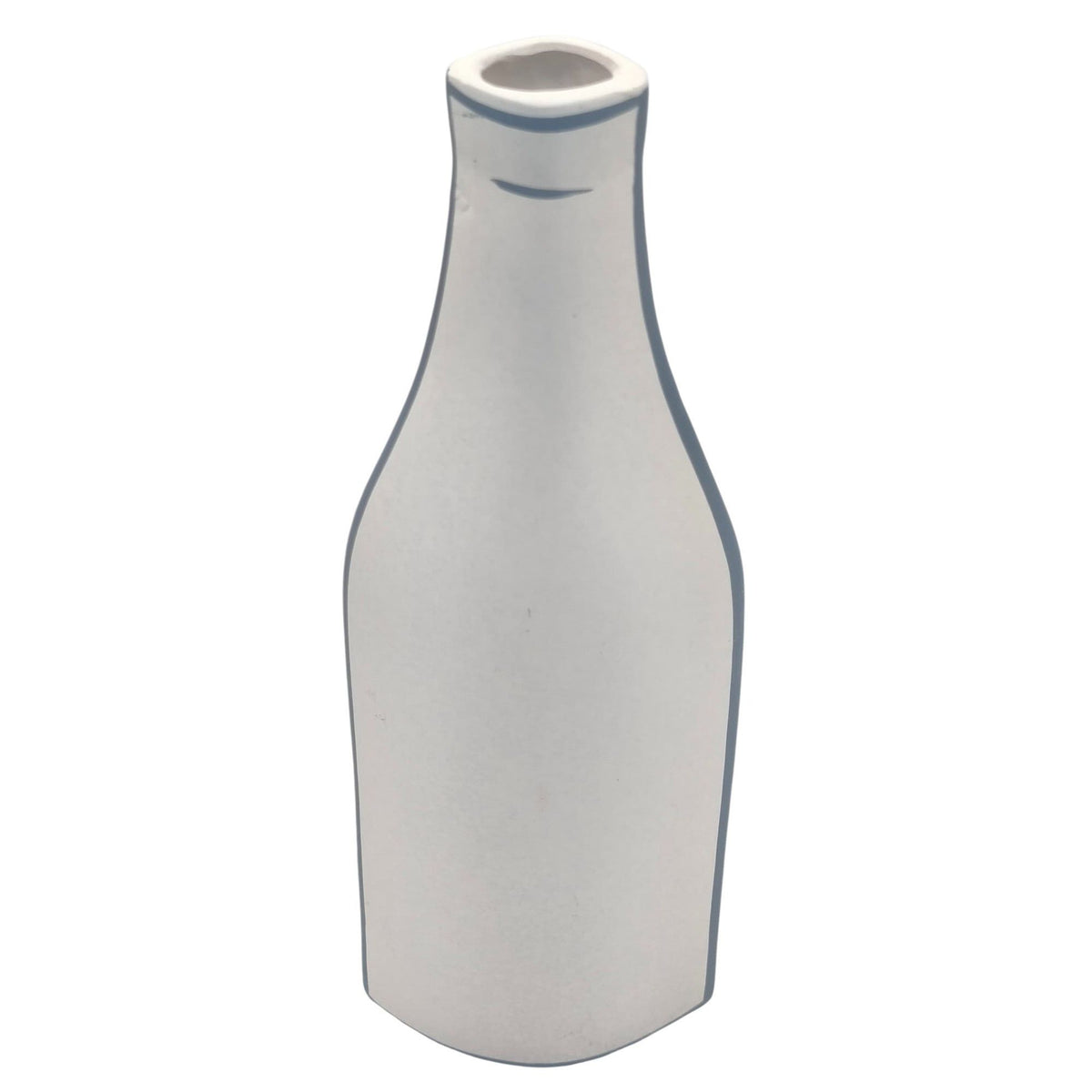 AKDC Ceramic Bottle Shaped Flower Vase 4.5cm*8.5mc*26cm, White an Blue Border - Al Kabayel Discount CentreAKDC Ceramic Bottle Shaped Flower Vase 4.5cm*8.5mc*26cm, White an Blue BorderFlower/Plant PotsAKDCAl Kabayel Discount Centre