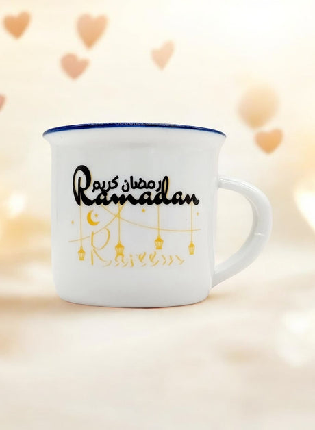 AKDC Ceramic Eid Mubarak Cup For Ramadan Printed Coffee Cup 100ml - White&Black - Al Kabayel Discount CentreAKDC Ceramic Eid Mubarak Cup For Ramadan Printed Coffee Cup 100ml - White&BlackTea CupsAKDCAl Kabayel Discount Centre
