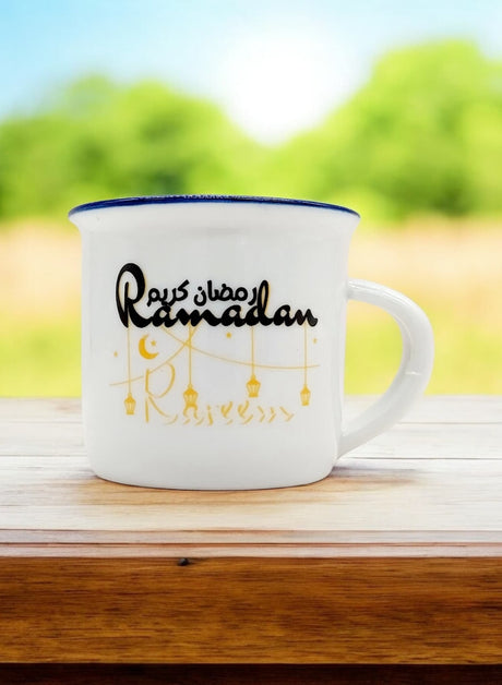 AKDC Ceramic Eid Mubarak Cup For Ramadan Printed Coffee Cup 100ml - White&Black - Al Kabayel Discount CentreAKDC Ceramic Eid Mubarak Cup For Ramadan Printed Coffee Cup 100ml - White&BlackTea CupsAKDCAl Kabayel Discount Centre