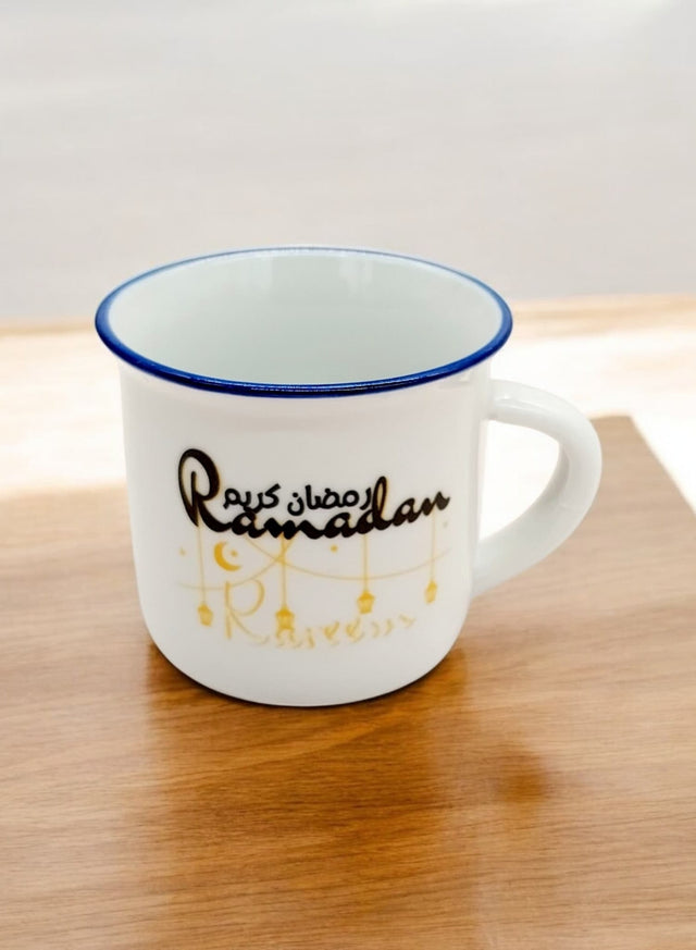 AKDC Ceramic Eid Mubarak Cup For Ramadan Printed Coffee Cup 100ml - White&Black - Al Kabayel Discount CentreAKDC Ceramic Eid Mubarak Cup For Ramadan Printed Coffee Cup 100ml - White&BlackTea CupsAKDCAl Kabayel Discount Centre