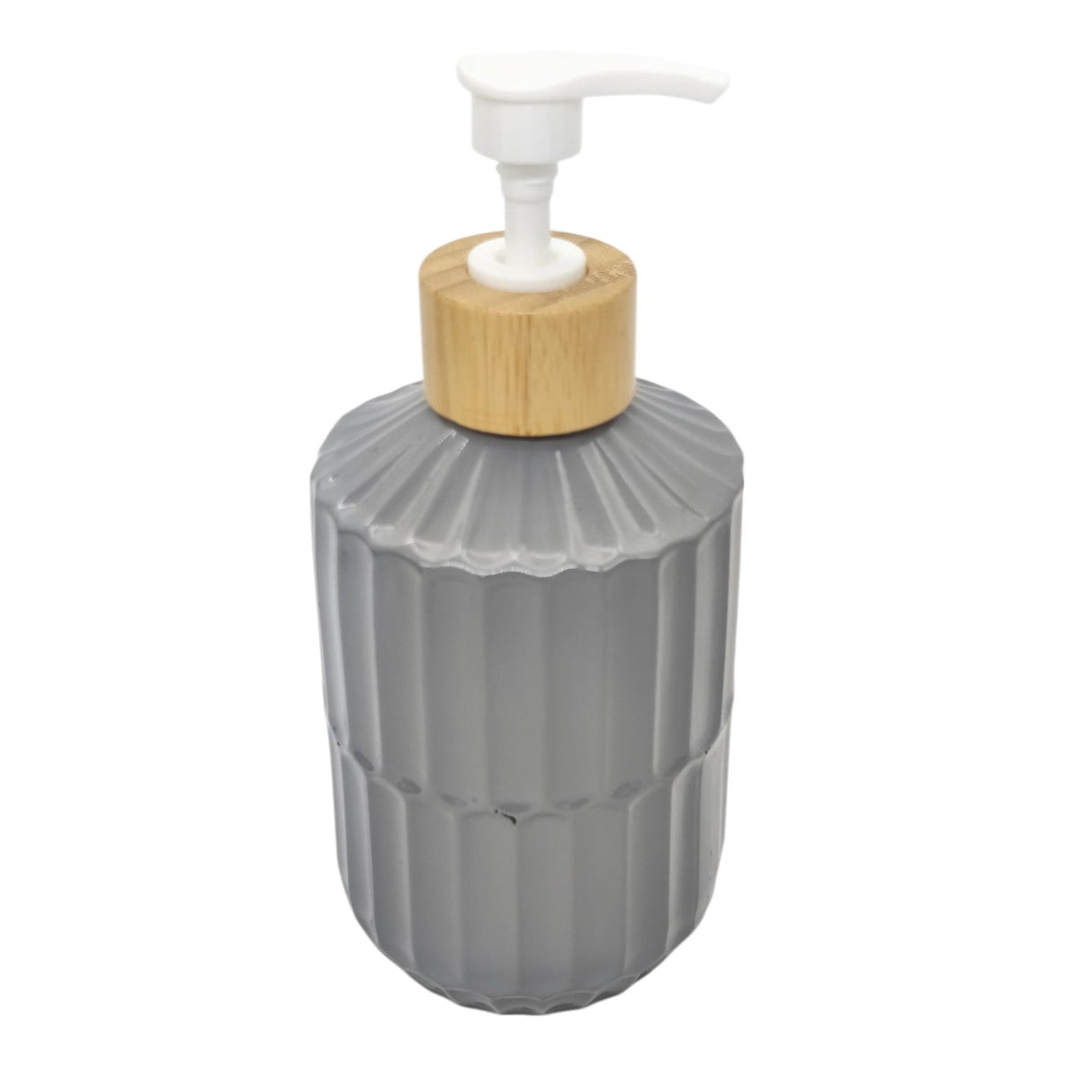 AKDC Ceramic Liquid Soap Dispenser With Wooden Lid for Bathroom & Kitchen Sink, Dish Soap Dispenser With Easy - to - Press Pump - 400ML - Gray&White - Al Kabayel Discount CentreAKDC Ceramic Liquid Soap Dispenser With Wooden Lid for Bathroom & Kitchen Sink, Dish Soap Dispenser With Easy - to - Press Pump - 400ML - Gray&WhiteHolders & DispensersAKDCAl Kabayel Discount Centre