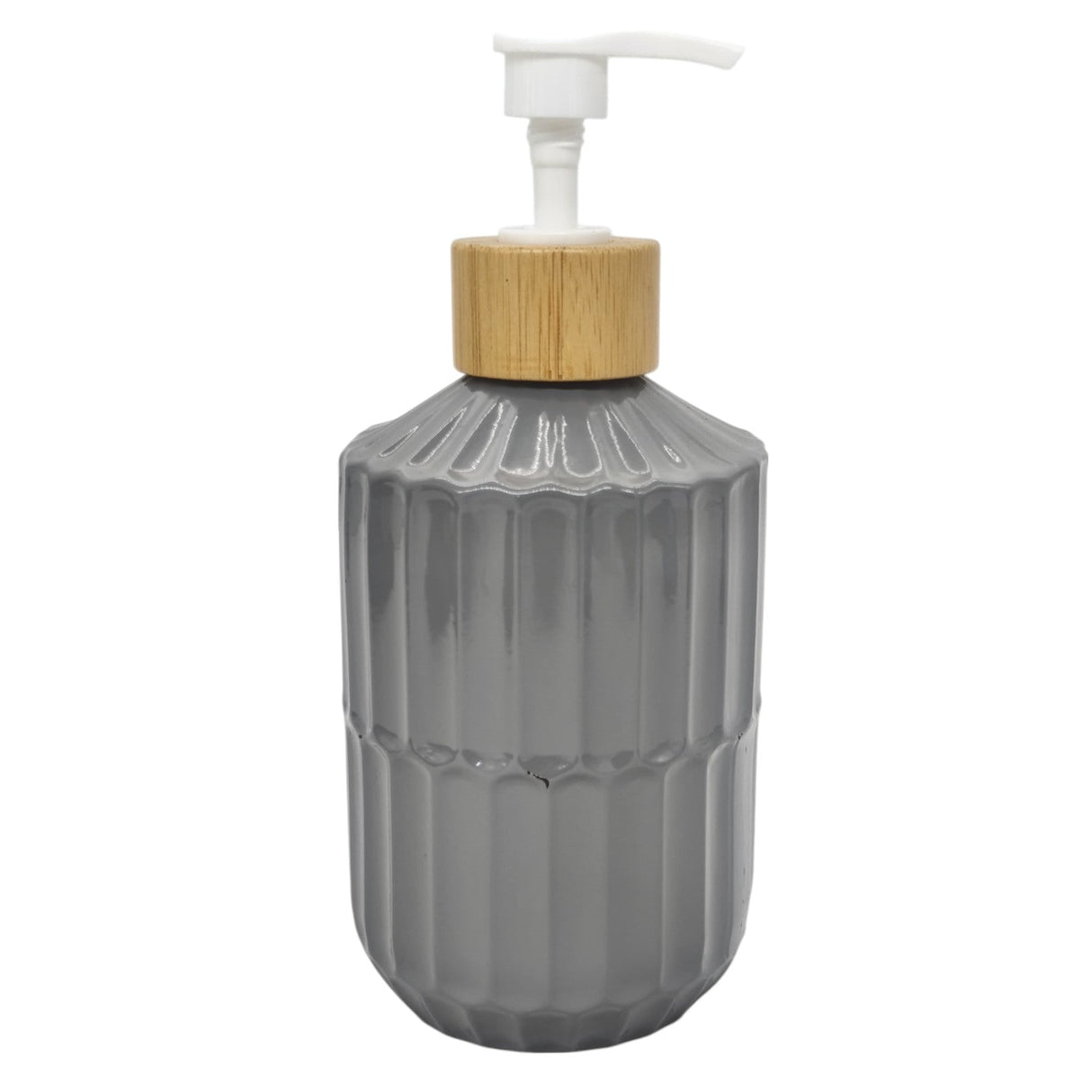 AKDC Ceramic Liquid Soap Dispenser With Wooden Lid for Bathroom & Kitchen Sink, Dish Soap Dispenser With Easy - to - Press Pump - 400ML - Gray&White - Al Kabayel Discount CentreAKDC Ceramic Liquid Soap Dispenser With Wooden Lid for Bathroom & Kitchen Sink, Dish Soap Dispenser With Easy - to - Press Pump - 400ML - Gray&WhiteHolders & DispensersAKDCAl Kabayel Discount Centre