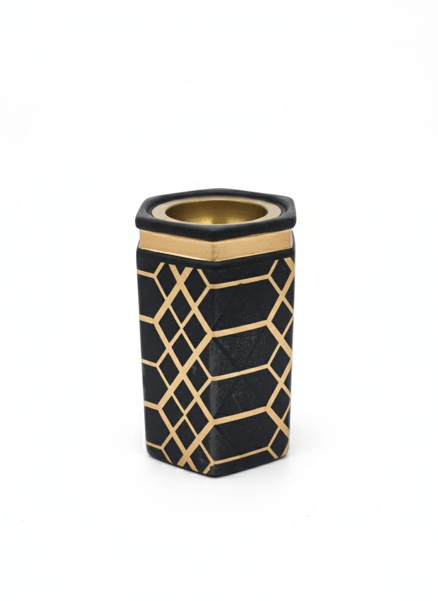 AKDC Ceramic Luxury Incense Burner – Black with Gold Accents – 16 cm Elegant Aroma Decor Piece - Al Kabayel Discount CentreAKDC Ceramic Luxury Incense Burner – Black with Gold Accents – 16 cm Elegant Aroma Decor PieceIncense BurnerAKDCAl Kabayel Discount Centre