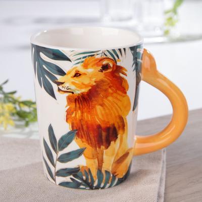 AKDC Ceramic Mug 400ml, Lion in Foilage Design - Al Kabayel Discount CentreAKDC Ceramic Mug 400ml, Lion in Foilage DesignMugsAKDCAl Kabayel Discount Centre