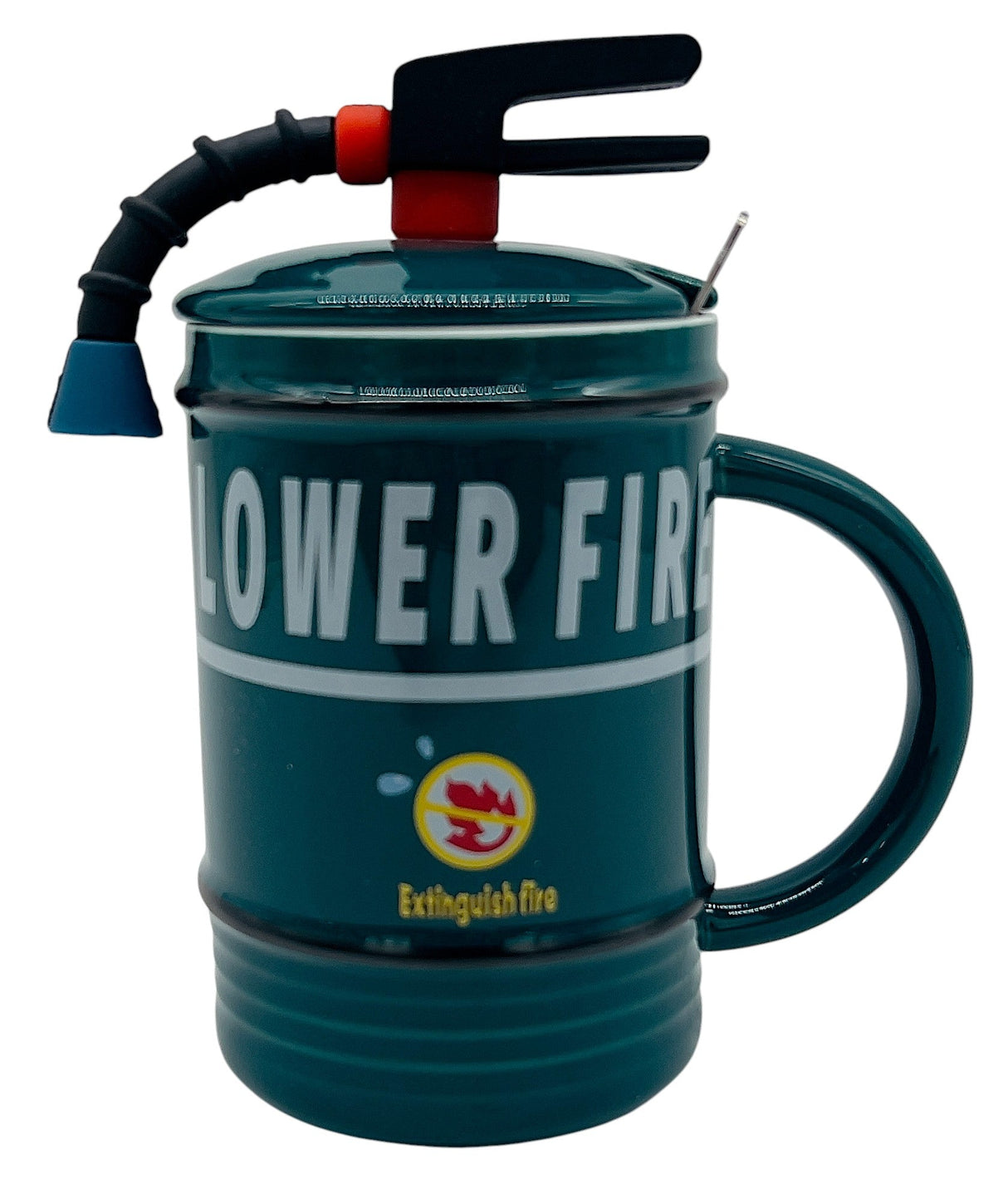 AKDC Ceramic Mug with Lid – Dark Green Stylish Extinguisher Shaped Coffee Mug, 350ml - Al Kabayel Discount CentreAKDC Ceramic Mug with Lid – Dark Green Stylish Extinguisher Shaped Coffee Mug, 350mlMugsAKDCAl Kabayel Discount Centre