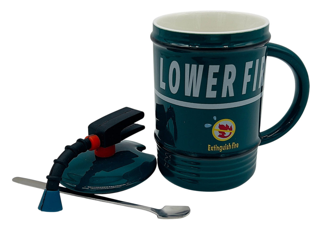 AKDC Ceramic Mug with Lid – Dark Green Stylish Extinguisher Shaped Coffee Mug, 350ml - Al Kabayel Discount CentreAKDC Ceramic Mug with Lid – Dark Green Stylish Extinguisher Shaped Coffee Mug, 350mlMugsAKDCAl Kabayel Discount Centre