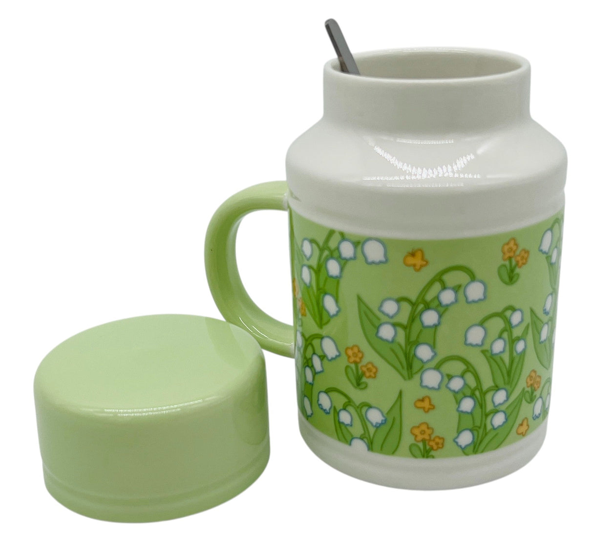 AKDC Ceramic Mug with Lid – White with Green Nature Design, 350ml - Al Kabayel Discount CentreAKDC Ceramic Mug with Lid – White with Green Nature Design, 350mlMugsAKDCAl Kabayel Discount Centre