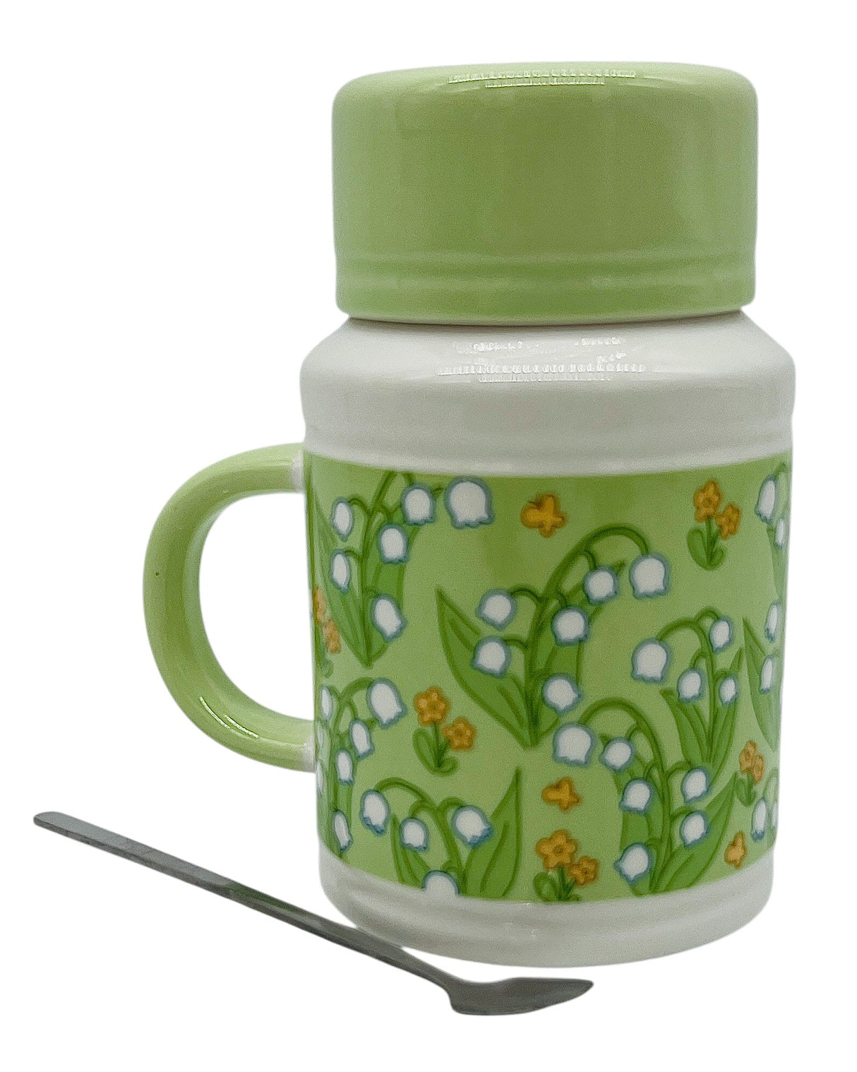AKDC Ceramic Mug with Lid – White with Green Nature Design, 350ml - Al Kabayel Discount CentreAKDC Ceramic Mug with Lid – White with Green Nature Design, 350mlMugsAKDCAl Kabayel Discount Centre