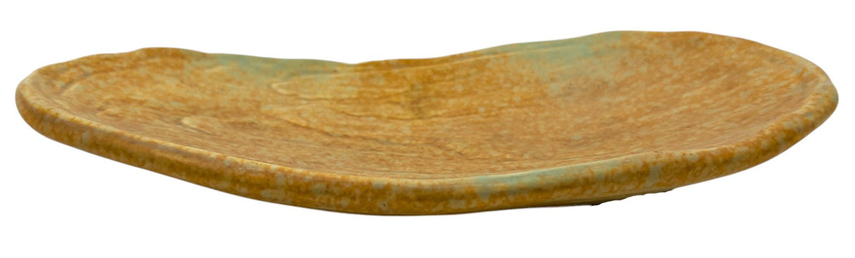 AKDC Ceramic Oval Fruit Plate 25.5cm*6.3cm*3cm, Brown/Turquoise Ripple Design - Al Kabayel Discount CentreAKDC Ceramic Oval Fruit Plate 25.5cm*6.3cm*3cm, Brown/Turquoise Ripple DesignServing TraysAKDCAl Kabayel Discount Centre