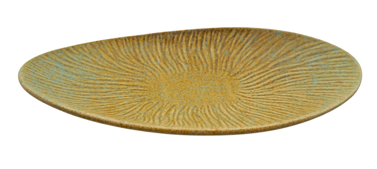 AKDC Ceramic Oval Plate 25.5cm*12.5cm*2.5cm, Brown/Turquoise Ripple Design - Al Kabayel Discount CentreAKDC Ceramic Oval Plate 25.5cm*12.5cm*2.5cm, Brown/Turquoise Ripple DesignServing TraysAKDCAl Kabayel Discount Centre