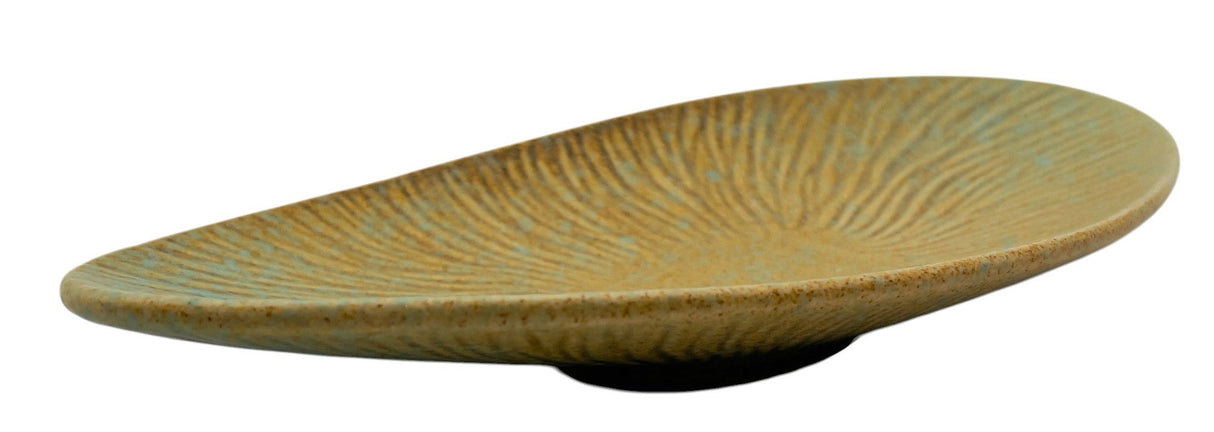 AKDC Ceramic Oval Plate 25.5cm*12.5cm*2.5cm, Brown/Turquoise Ripple Design - Al Kabayel Discount CentreAKDC Ceramic Oval Plate 25.5cm*12.5cm*2.5cm, Brown/Turquoise Ripple DesignServing TraysAKDCAl Kabayel Discount Centre