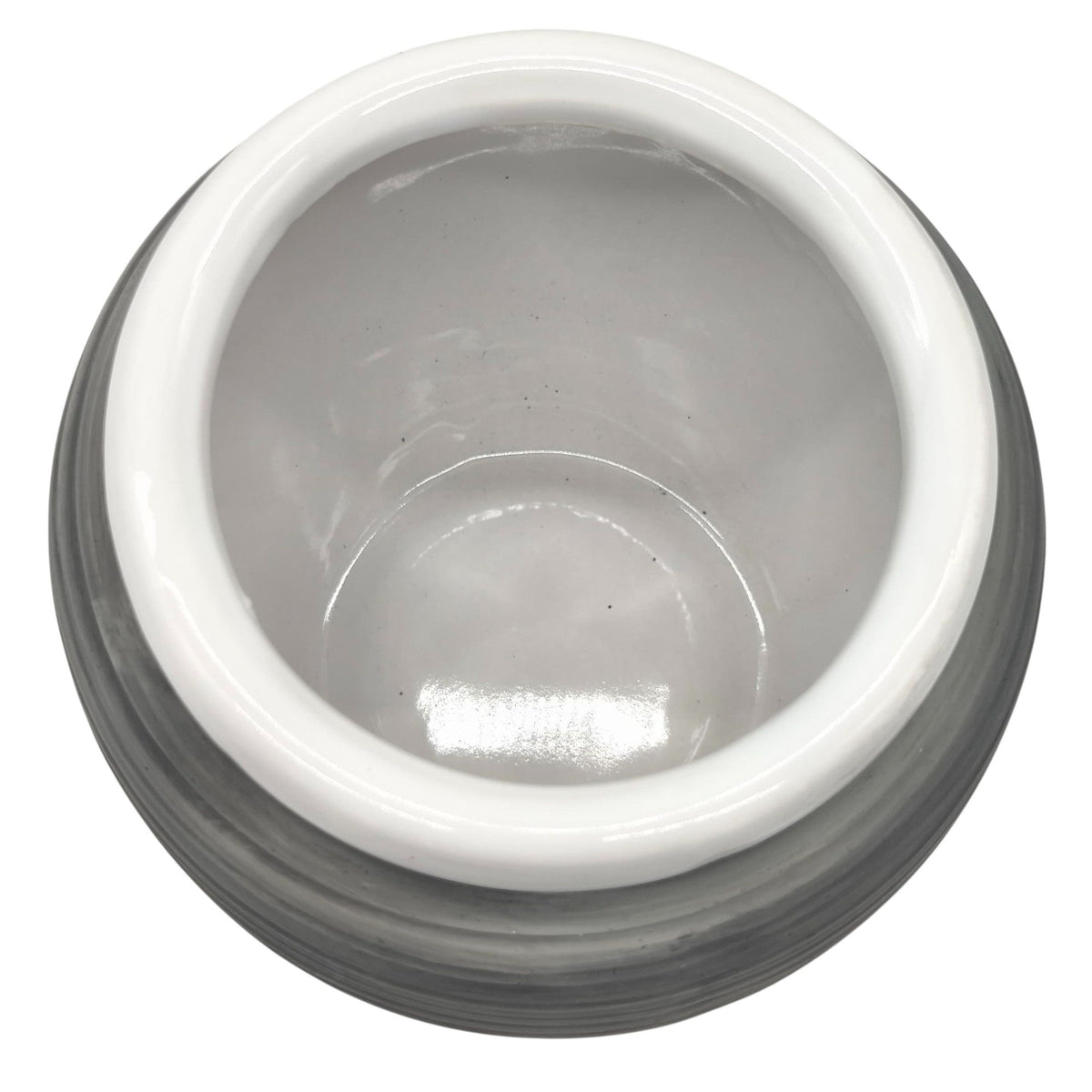 AKDC Ceramic Planter Pot 12.5cm*14cm, White/Grey Ripple Textured - Al Kabayel Discount CentreAKDC Ceramic Planter Pot 12.5cm*14cm, White/Grey Ripple TexturedFlower/Plant PotsAKDCAl Kabayel Discount Centre