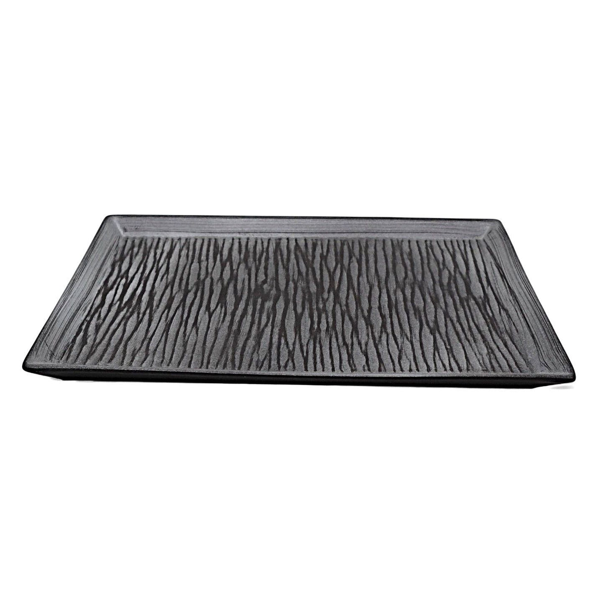 AKDC Ceramic Rectangular Dinner Plate 32.5×21.5 cm – Elegant Gray with Black Detailing - Al Kabayel Discount CentreAKDC Ceramic Rectangular Dinner Plate 32.5×21.5 cm – Elegant Gray with Black DetailingPlatesAKDCAl Kabayel Discount Centre