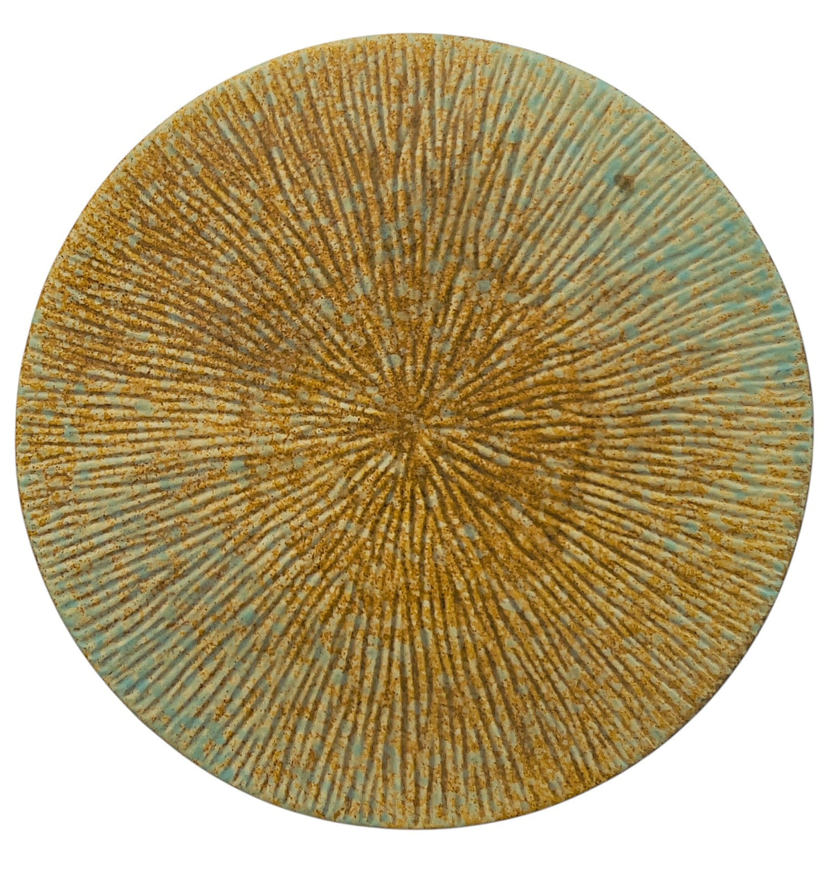 AKDC Ceramic Round Cake Plate 20cm*2cm, Brown/Turquoise Ripple Design - Al Kabayel Discount CentreAKDC Ceramic Round Cake Plate 20cm*2cm, Brown/Turquoise Ripple DesignPlatesAKDCAl Kabayel Discount Centre