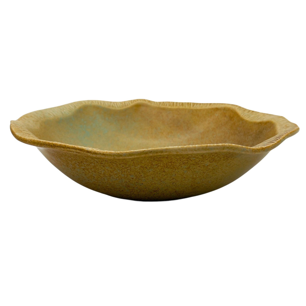 AKDC Ceramic Round Fruit Bowl 29cm*7.5cm, Brown/Turquoise Ripple Edge Design - Al Kabayel Discount CentreAKDC Ceramic Round Fruit Bowl 29cm*7.5cm, Brown/Turquoise Ripple Edge DesignBowlsAKDCAl Kabayel Discount Centre