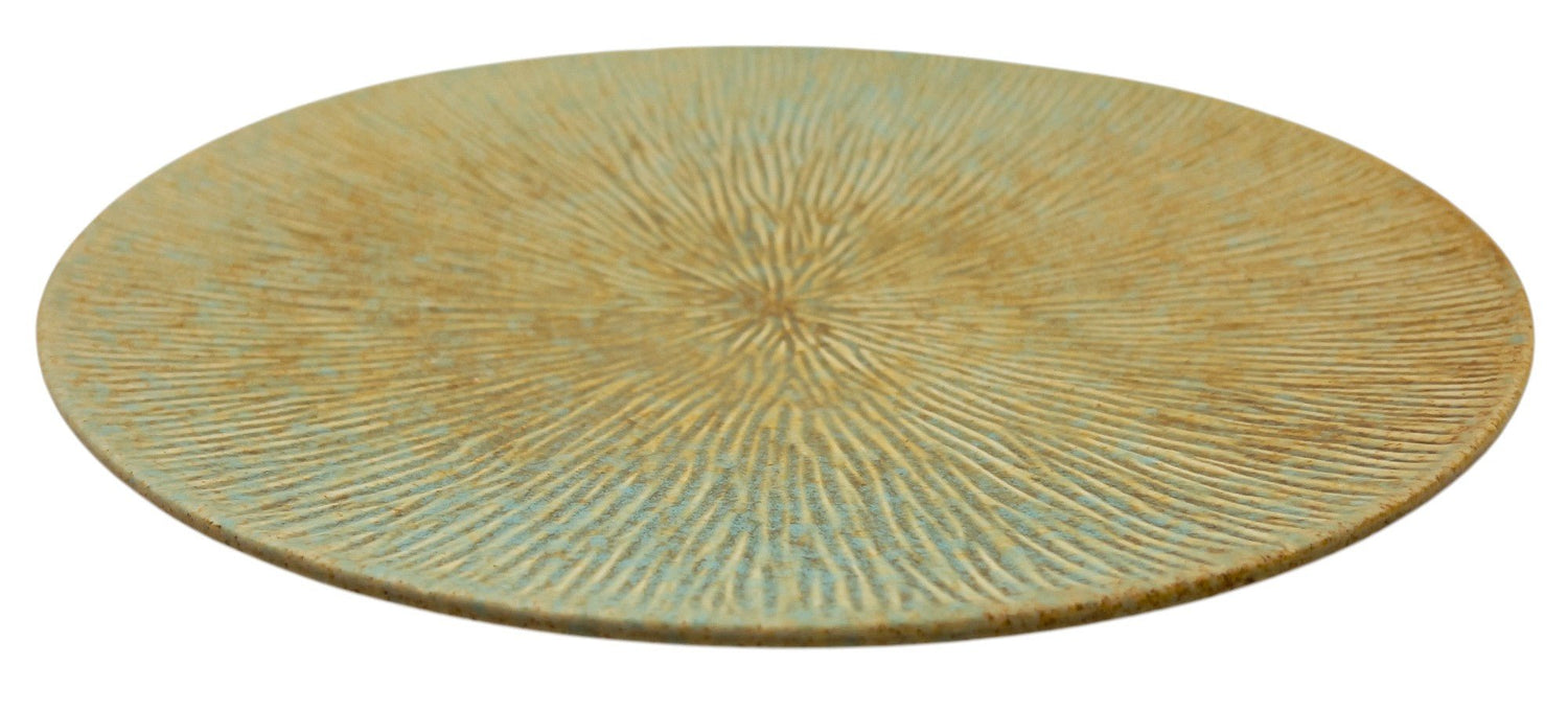 AKDC Ceramic Round Plate 25cm*2cm, Brown/Turquoise Ripple Design - Al Kabayel Discount CentreAKDC Ceramic Round Plate 25cm*2cm, Brown/Turquoise Ripple DesignPlatesAKDCAl Kabayel Discount Centre