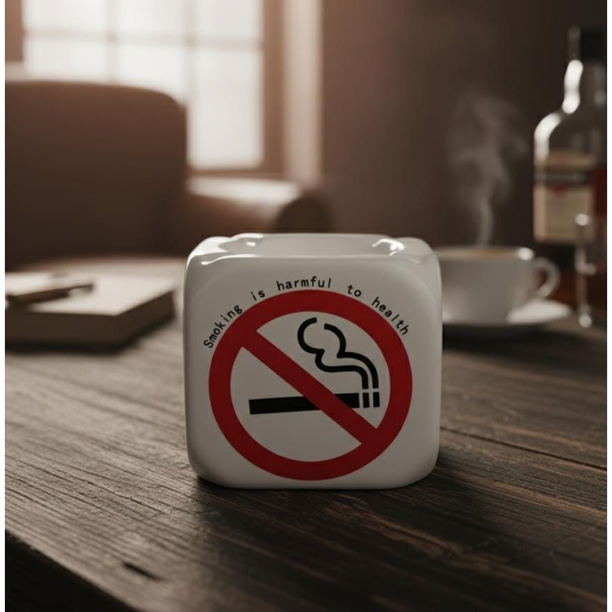 AKDC Ceramic Square Box Ashtray – No Smoking Design White Color, Stylish & Functional Indoor Table Ashtray - Al Kabayel Discount CentreAKDC Ceramic Square Box Ashtray – No Smoking Design White Color, Stylish & Functional Indoor Table AshtrayHome Décor AccentsAKDCAl Kabayel Discount Centre