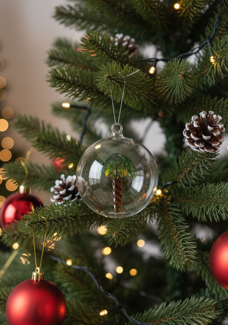 AKDC Christmas Tree Hanging Ornament – Decorative Ball with Pine Tree Inside for Elegant Festive Décor - Al Kabayel Discount CentreAKDC Christmas Tree Hanging Ornament – Decorative Ball with Pine Tree Inside for Elegant Festive DécorHome Décor AccentsAKDCAl Kabayel Discount Centre