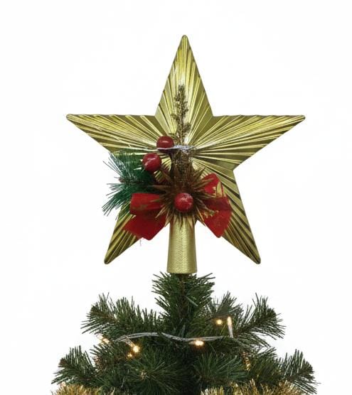 AKDC Christmas Tree Topper Star – Classic Holiday Star for Tree Crown Decoration, 20 cm - Al Kabayel Discount CentreAKDC Christmas Tree Topper Star – Classic Holiday Star for Tree Crown Decoration, 20 cmHome Décor AccentsAKDCAl Kabayel Discount Centre