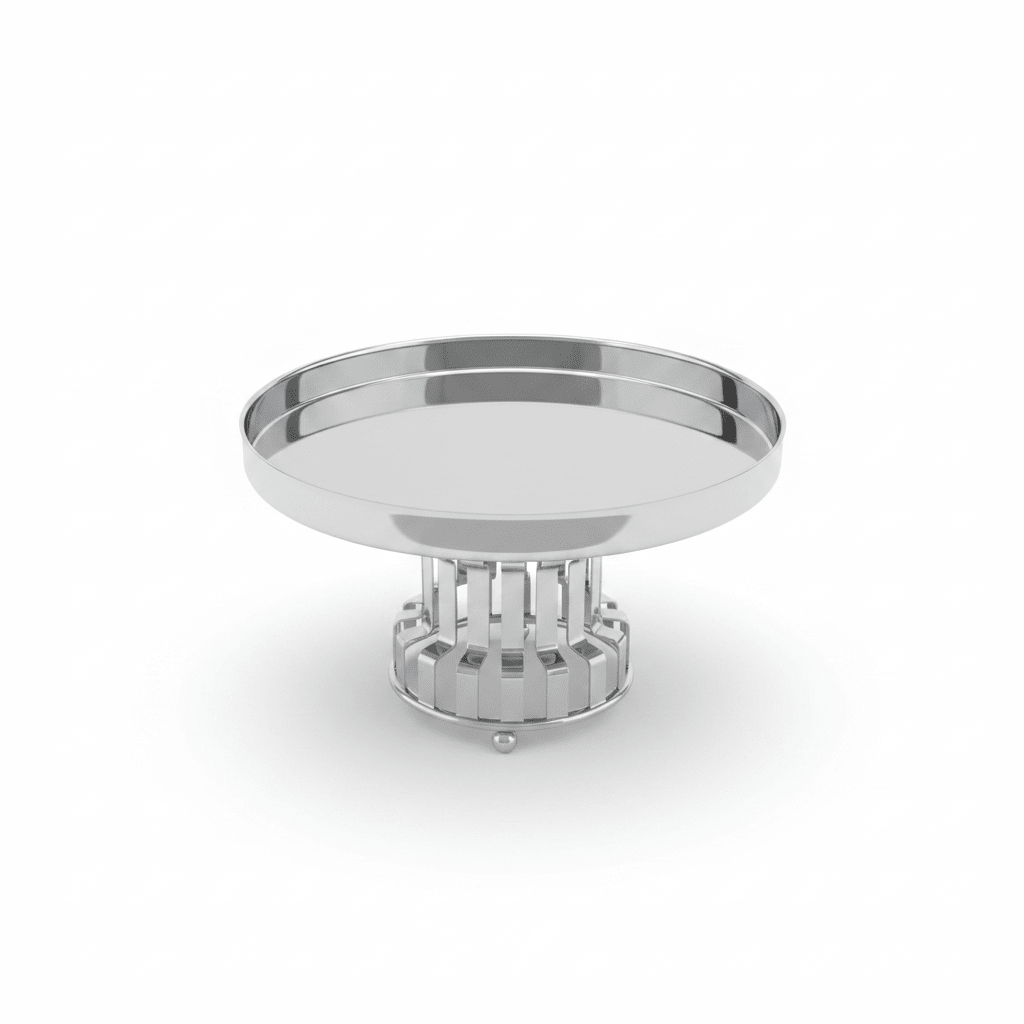 AKDC Classic Footed Stainless Steel Cake Stand – Elegant Dessert Display for Home & Events – 20 × 13 cm - Al Kabayel Discount CentreAKDC Classic Footed Stainless Steel Cake Stand – Elegant Dessert Display for Home & Events – 20 × 13 cmServing TraysAKDCAl Kabayel Discount Centre