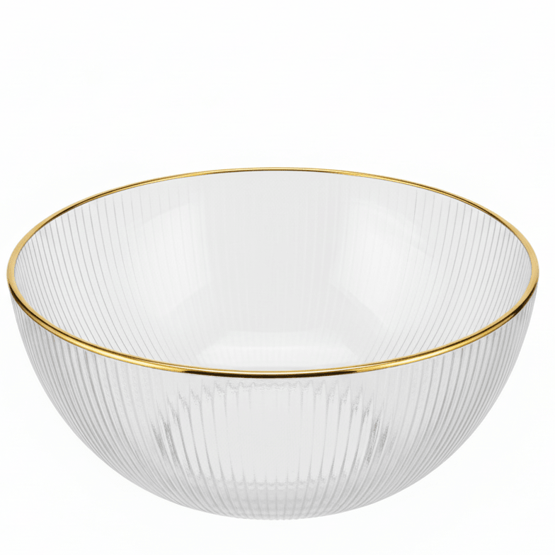AKDC Classic Glass Bowl with Gold Rim – Stylish Serving Bowl with Elegant Gold Finish for Table Use 16 cm - Al Kabayel Discount CentreAKDC Classic Glass Bowl with Gold Rim – Stylish Serving Bowl with Elegant Gold Finish for Table Use 16 cmBowlsAKDCAl Kabayel Discount Centre