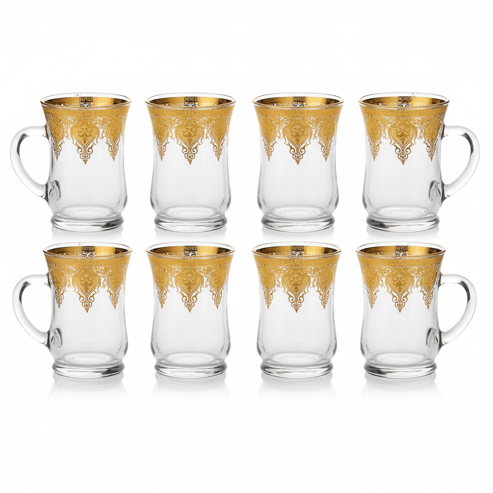 AKDC Classic Tea Glass Set of Six Pieces with Gold Accent Design 100 ml - Al Kabayel Discount CentreAKDC Classic Tea Glass Set of Six Pieces with Gold Accent Design 100 mlTumblersAKDCAl Kabayel Discount Centre