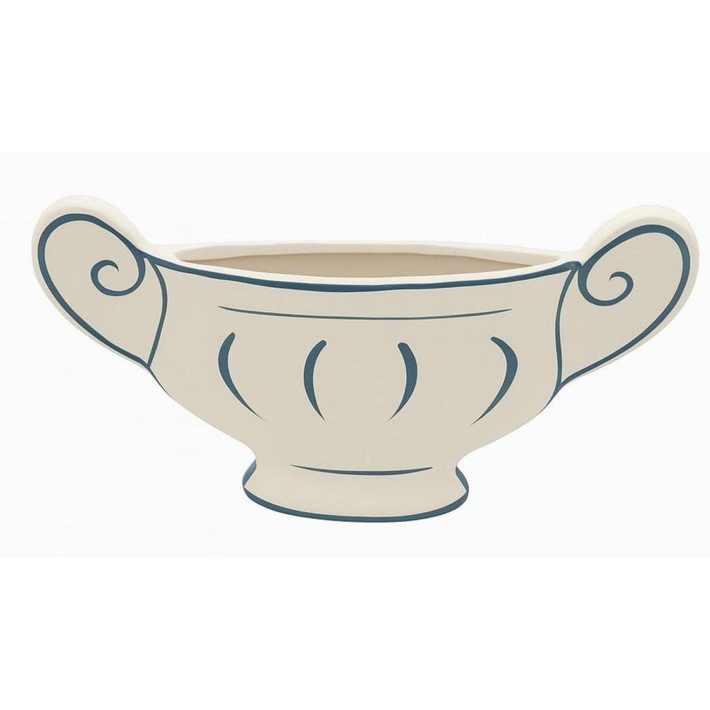 AKDC Classic Urn Style Clay Flower Vase 38cm*6.5cm*22.5cm, White and Blue - Al Kabayel Discount CentreAKDC Classic Urn Style Clay Flower Vase 38cm*6.5cm*22.5cm, White and BlueFlower/Plant PotsAKDCAl Kabayel Discount Centre