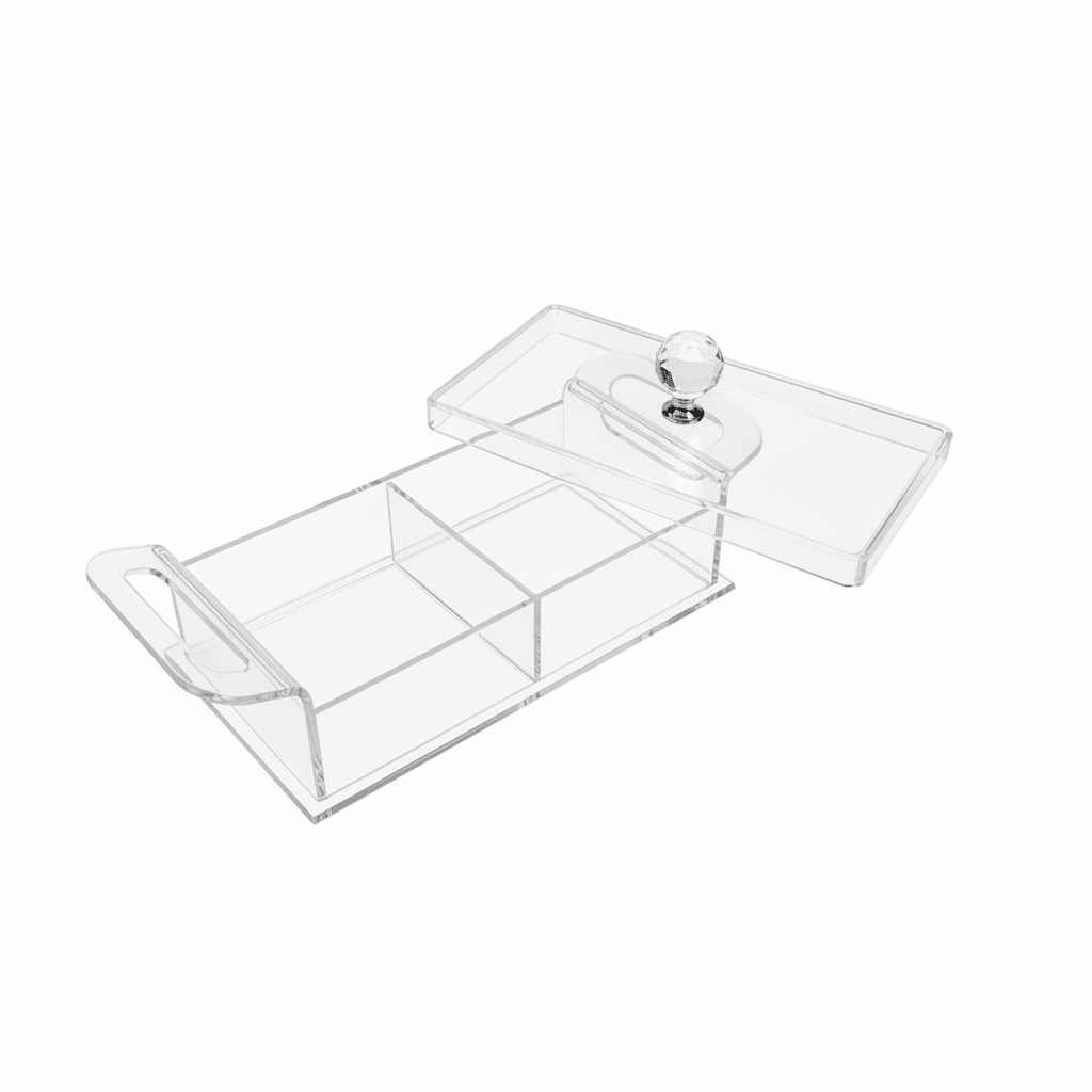 AKDC Clear Acrylic 2 Section Candy Storage Box with Lid Transparent Organizer for Sweets and Snacks 25x13x6 cm - Al Kabayel Discount CentreAKDC Clear Acrylic 2 Section Candy Storage Box with Lid Transparent Organizer for Sweets and Snacks 25x13x6 cmServing TraysAKDCAl Kabayel Discount Centre
