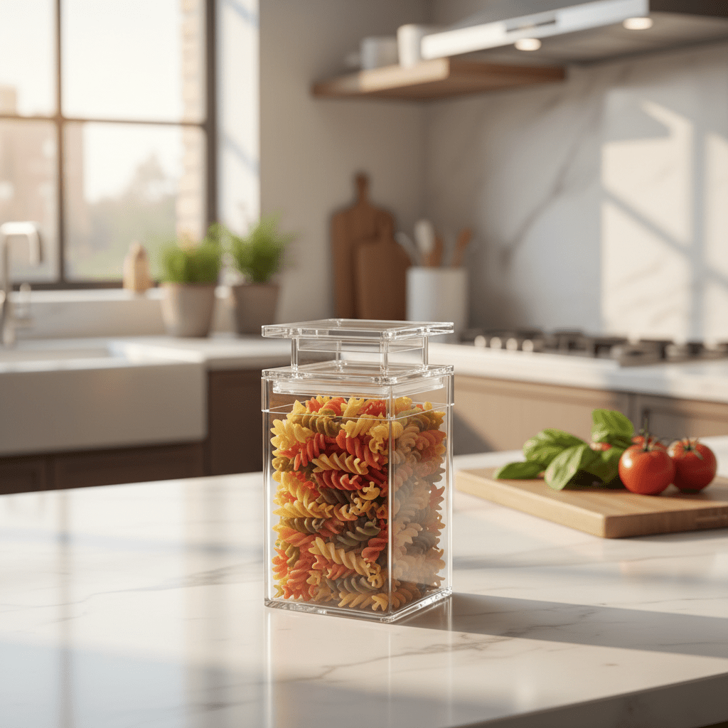 AKDC Clear Acrylic Storage Canister with Secure Lid Transparent Kitchen Organizer Container 13.5 × 8.5 cm - Al Kabayel Discount CentreAKDC Clear Acrylic Storage Canister with Secure Lid Transparent Kitchen Organizer Container 13.5 × 8.5 cmJars & Food SaversAKDCAl Kabayel Discount Centre