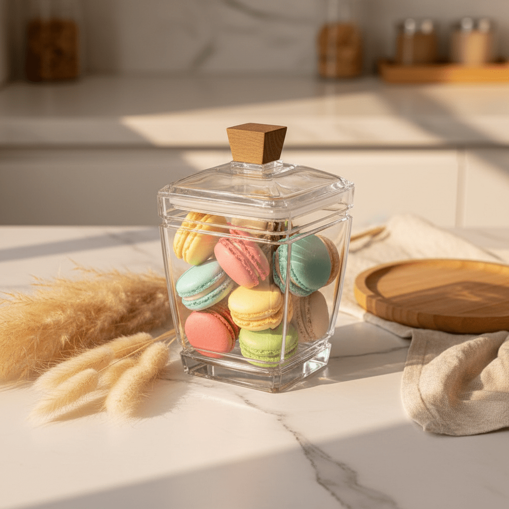 AKDC Clear Acrylic Storage Canister with Secure Lid Transparent Kitchen Organizer Container 14 × 11 cm - Al Kabayel Discount CentreAKDC Clear Acrylic Storage Canister with Secure Lid Transparent Kitchen Organizer Container 14 × 11 cmJars & Food SaversAKDCAl Kabayel Discount Centre