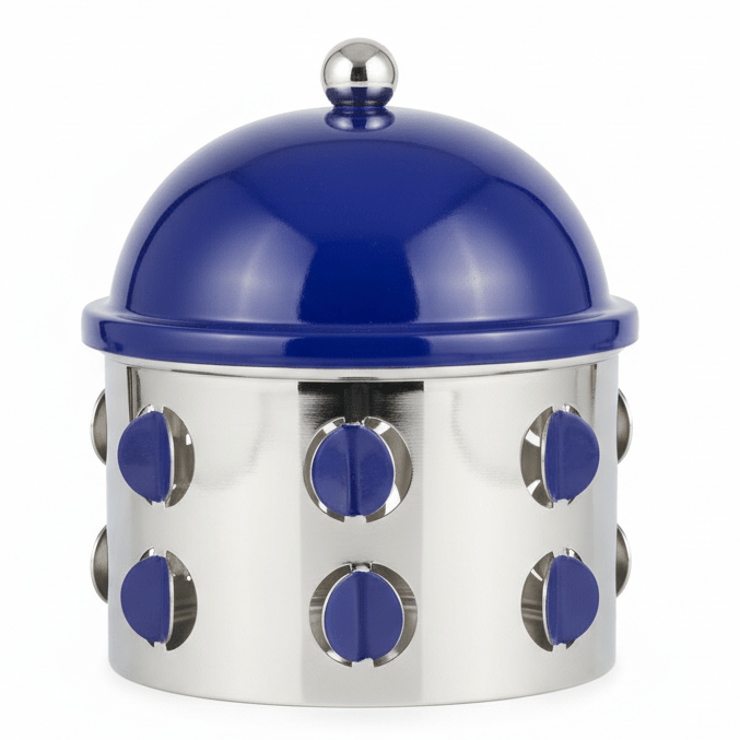 AKDC Compact Silver & Blue Decorative Dates Bowl 13×13 cm Small Serving Dish for Snacks & Nuts - Al Kabayel Discount CentreAKDC Compact Silver & Blue Decorative Dates Bowl 13×13 cm Small Serving Dish for Snacks & NutsBowlsAKDCAl Kabayel Discount Centre
