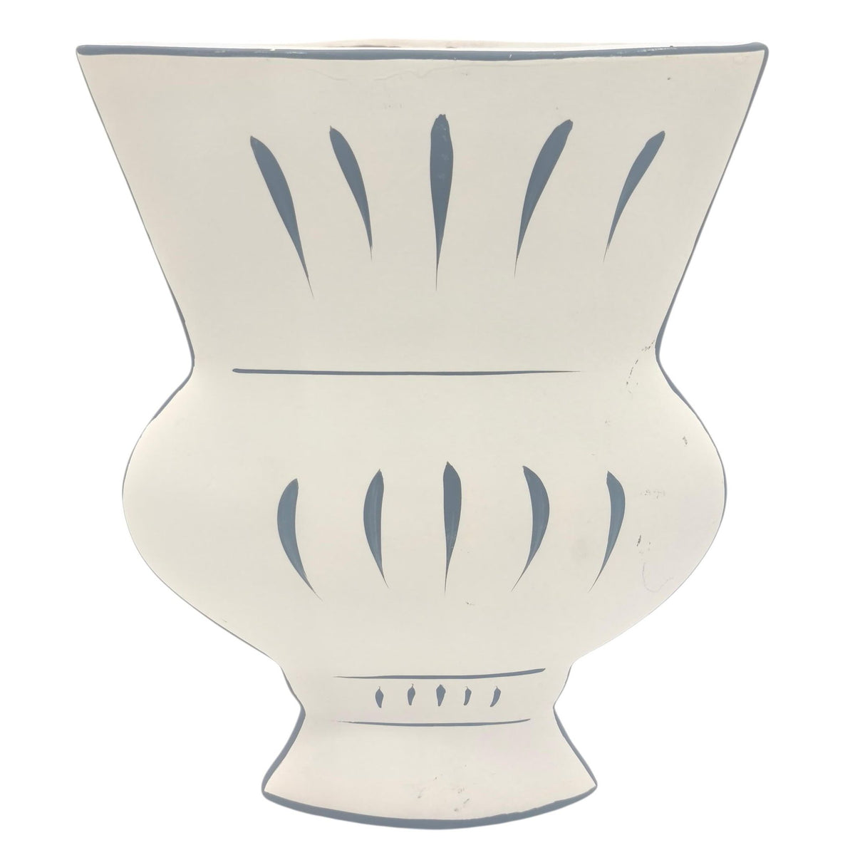 AKDC Contemporary Urn Shaped Clay Flower Vase 21cm*5cm*25.7cm, White and Blue - Al Kabayel Discount CentreAKDC Contemporary Urn Shaped Clay Flower Vase 21cm*5cm*25.7cm, White and BlueFlower/Plant PotsAKDCAl Kabayel Discount Centre