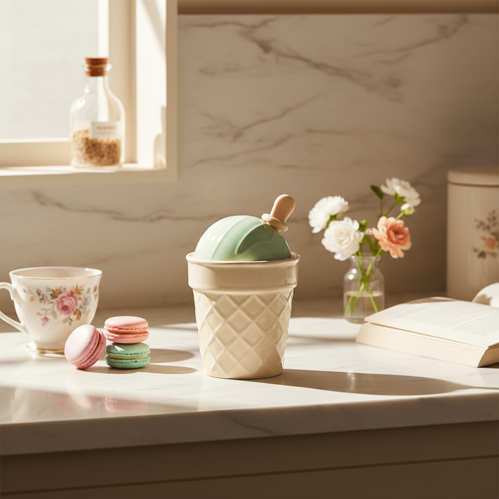 AKDC Cream Ceramic Ice Cream Mug Cup with Lid for Desserts, Coffee & Specialty Drinks – 150ml - Al Kabayel Discount CentreAKDC Cream Ceramic Ice Cream Mug Cup with Lid for Desserts, Coffee & Specialty Drinks – 150mlMugsAKDCAl Kabayel Discount Centre