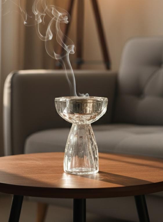 AKDC Crystal Incense Burner 12cm with Silver Touch – Stylish Home Décor Aroma Holder, Elegant Crystal Incense Burner for Modern Homes, Offices & Prayer Rooms - Al Kabayel Discount CentreAKDC Crystal Incense Burner 12cm with Silver Touch – Stylish Home Décor Aroma Holder, Elegant Crystal Incense Burner for Modern Homes, Offices & Prayer RoomsHome Décor AccentsAKDCAl Kabayel Discount Centre