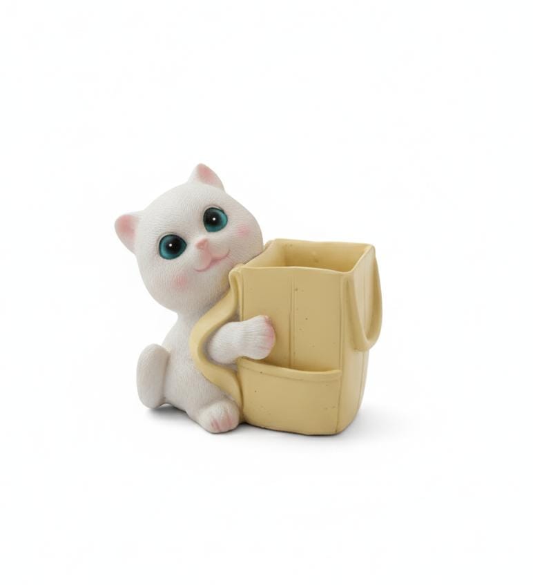 AKDC Cute Polyresin Cat Pen Holder – White & Yellow Desk Organizer Animal Décor 12 cm - Al Kabayel Discount CentreAKDC Cute Polyresin Cat Pen Holder – White & Yellow Desk Organizer Animal Décor 12 cmPen Holders & Desk OrganizersAKDCAl Kabayel Discount Centre