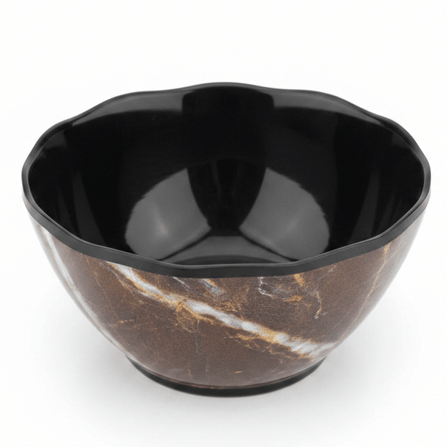 AKDC Dark Brown Melamine Serving Bowl with Black Trim, Small Round Bowl for Sides & Desserts – 4 Inch - Al Kabayel Discount CentreAKDC Dark Brown Melamine Serving Bowl with Black Trim, Small Round Bowl for Sides & Desserts – 4 InchBowlsAKDCAl Kabayel Discount Centre