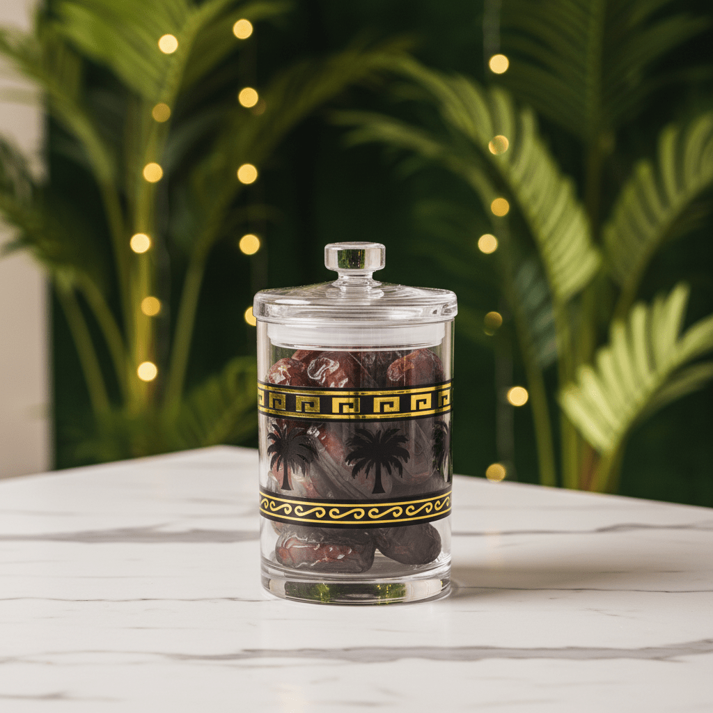 AKDC Decorative Acrylic Storage Canister with Lid and Palm Tree Design for Kitchen Storage 1000 ml - Al Kabayel Discount CentreAKDC Decorative Acrylic Storage Canister with Lid and Palm Tree Design for Kitchen Storage 1000 mlJars & Food SaversAKDCAl Kabayel Discount Centre